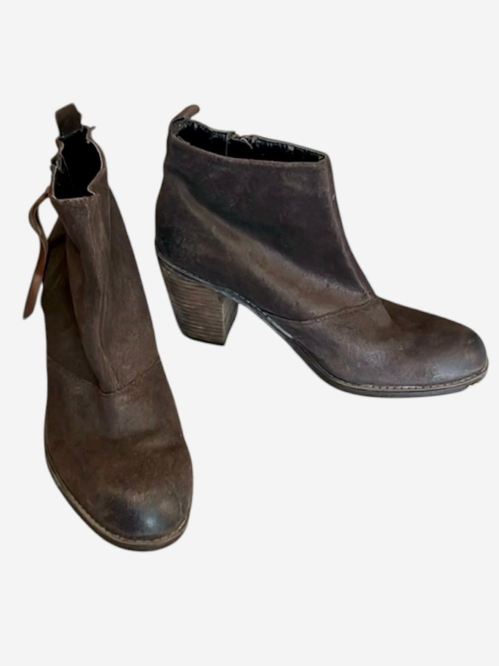 Dolce Vita Women’s Brown Suede Leather Festival Block Heel Booties Sz 8.5